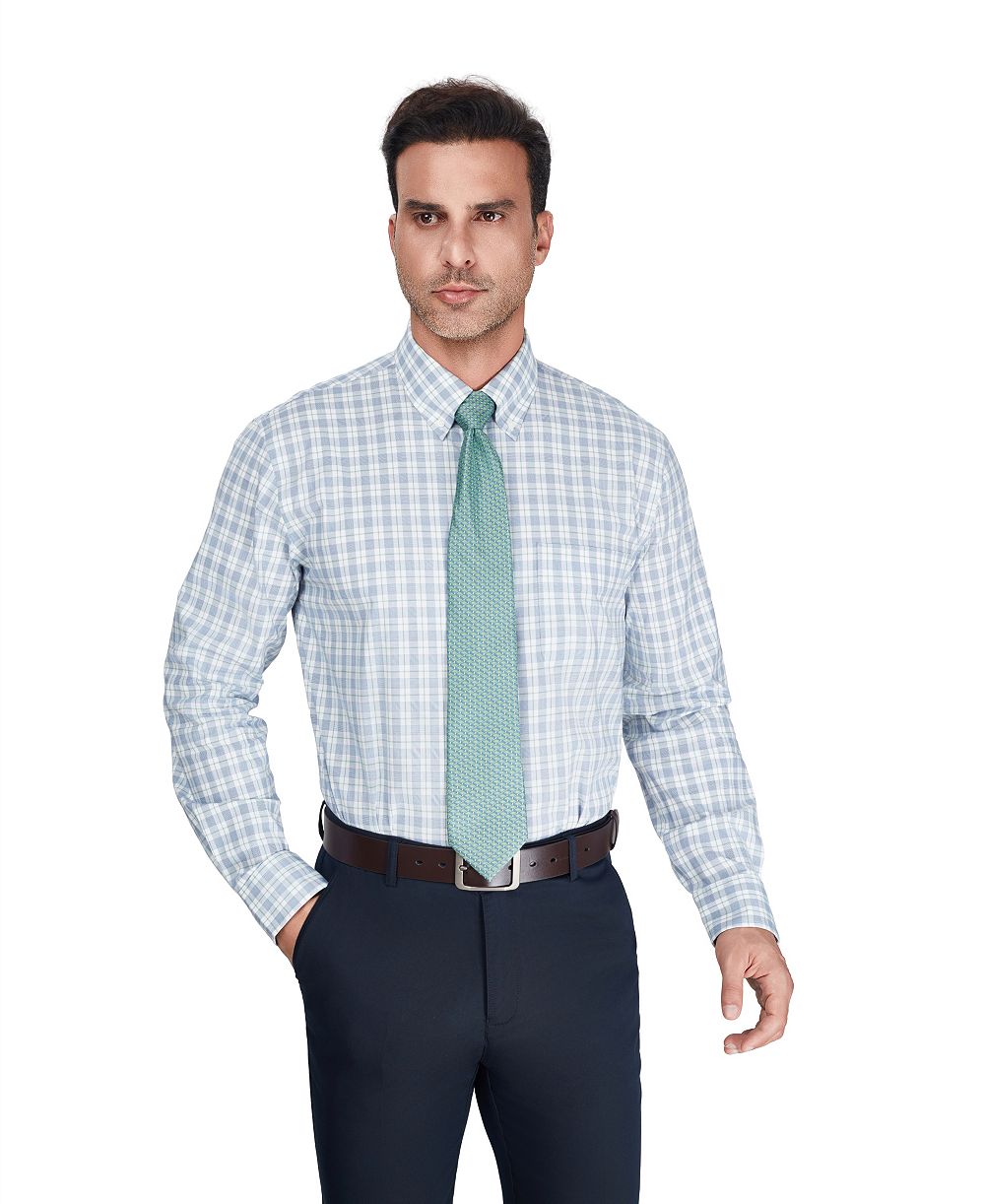 Club Room Мужской Regular-Fit Plaid Pattern Dress Shirt