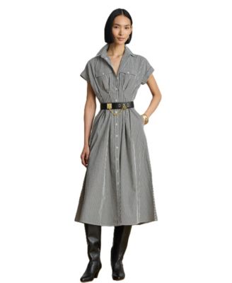 Женское платье-рубашка Lauren Ralph Lauren в полоску, плиссированное