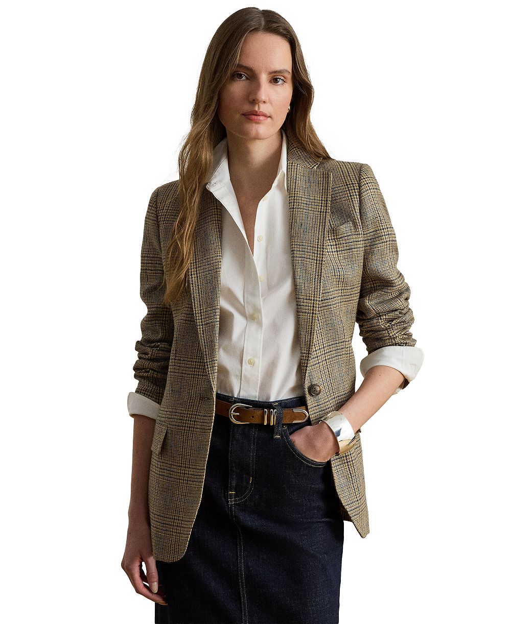 Женский приталенный блейзер Lauren Ralph Lauren в клетку Glen Plaid