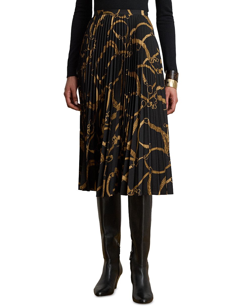 Lauren Ralph Lauren Women's Belting Print Pleated Skirt