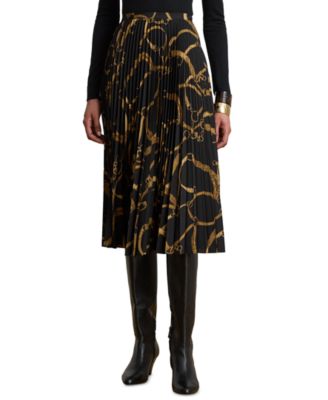 Lauren Ralph Lauren Women's Belting Print Pleated Skirt