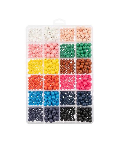 Набор деревянных бусин John Bead, разноцветные, 840 шт.