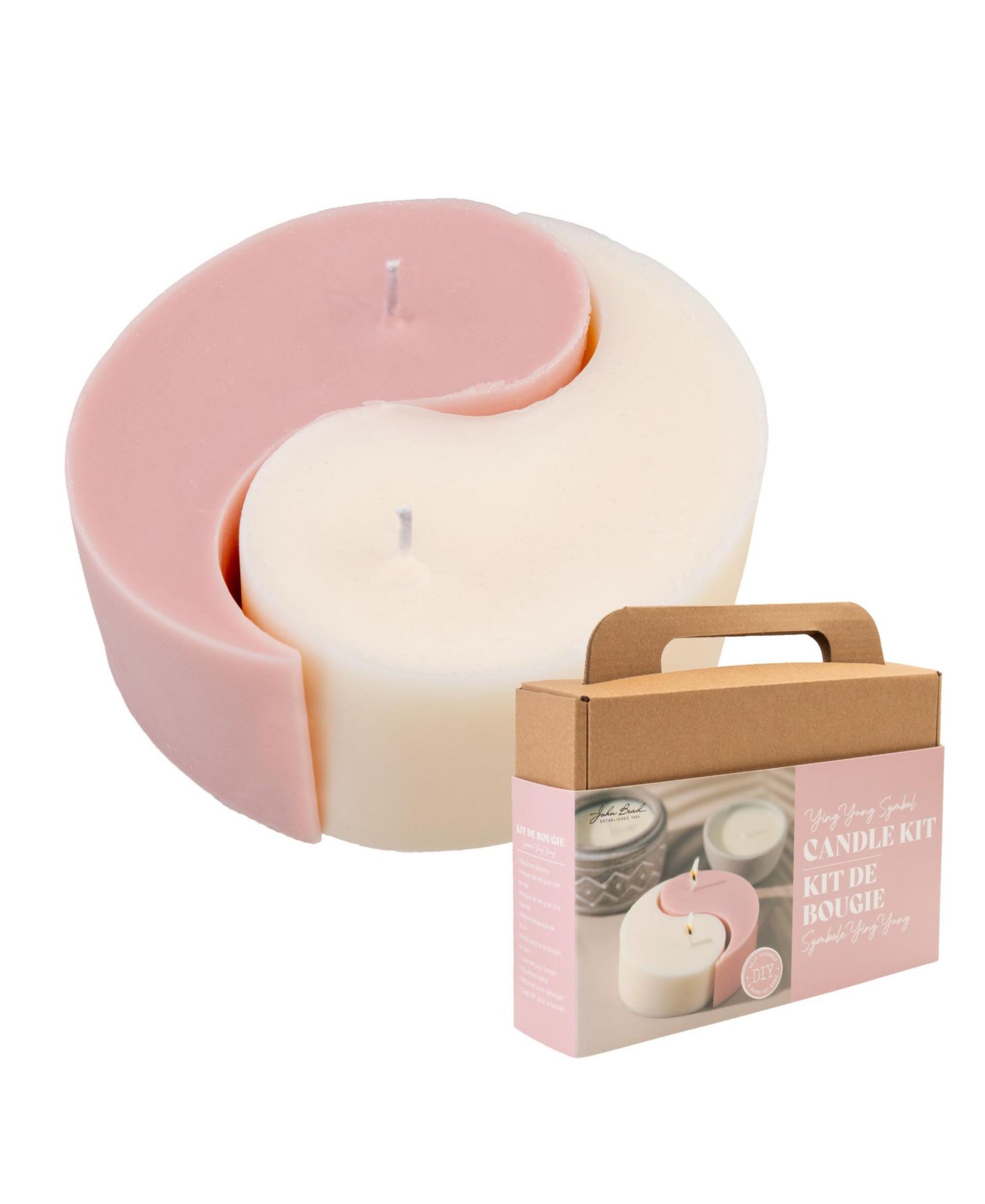 John Bead Decorative Candle Making Kit, Chinese Ying Yang Symbol DIY Art Kit for Home Decor Accessories