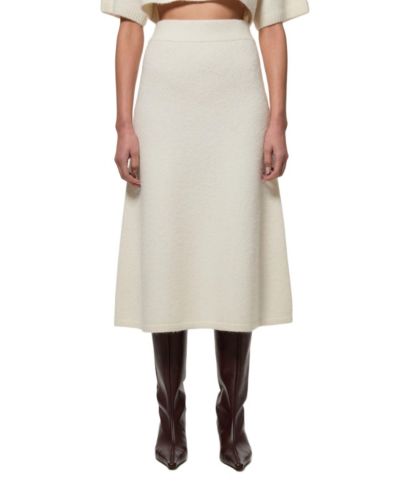 Karen Millen Women's Alpaca Wool Fluffy Full Knit Skirt