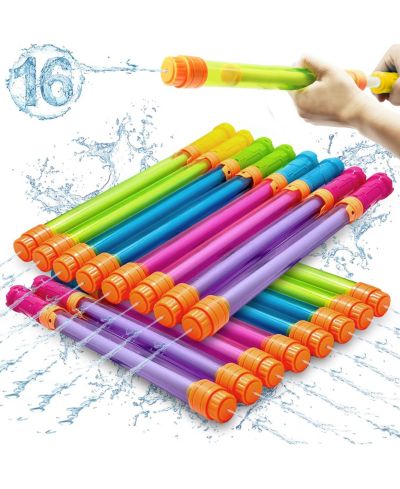 GNUADZ Extendable 25.5" Water Soaker Blaster 35-Foot Range, 16-Pack, Ages 5-7