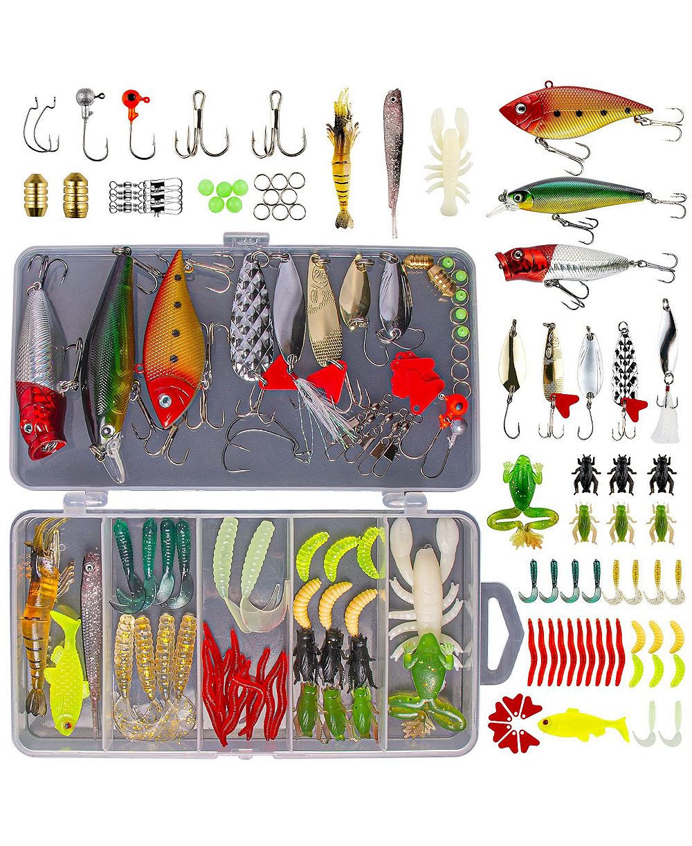 Набор рыболовных приманок GNUADZ Spoon Soft Plastic Worms Bass Trout