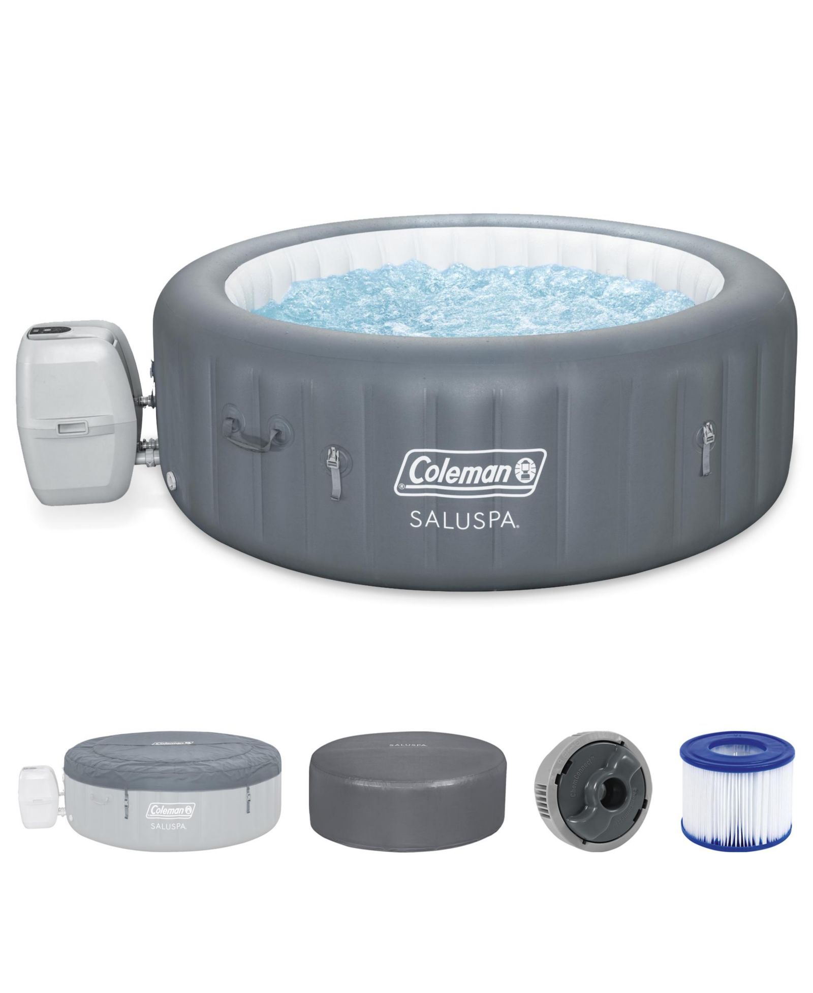 Coleman Palm Springs 6 Person EnergySense Smart AirJet Plus Inflatable Hot Tub