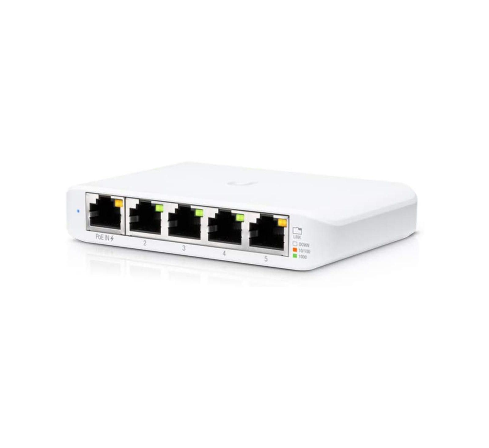 Управляемый 5-портовый гигабитный коммутатор Ubiquiti Networks UniFi USW-Flex-Mini с адаптером питания USB-C