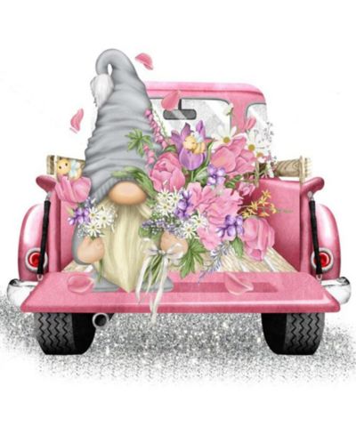 Набор для вышивания крестиком GNUADZ Truck Flower Gnome