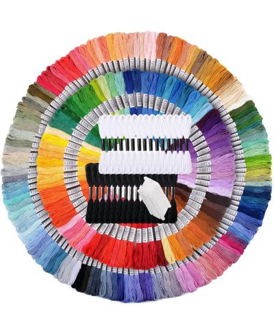 Нитки для вышивания GNUADZ 200 Skeins Embroidery Floss Friendship Bracelet String Cross Stitch DIY