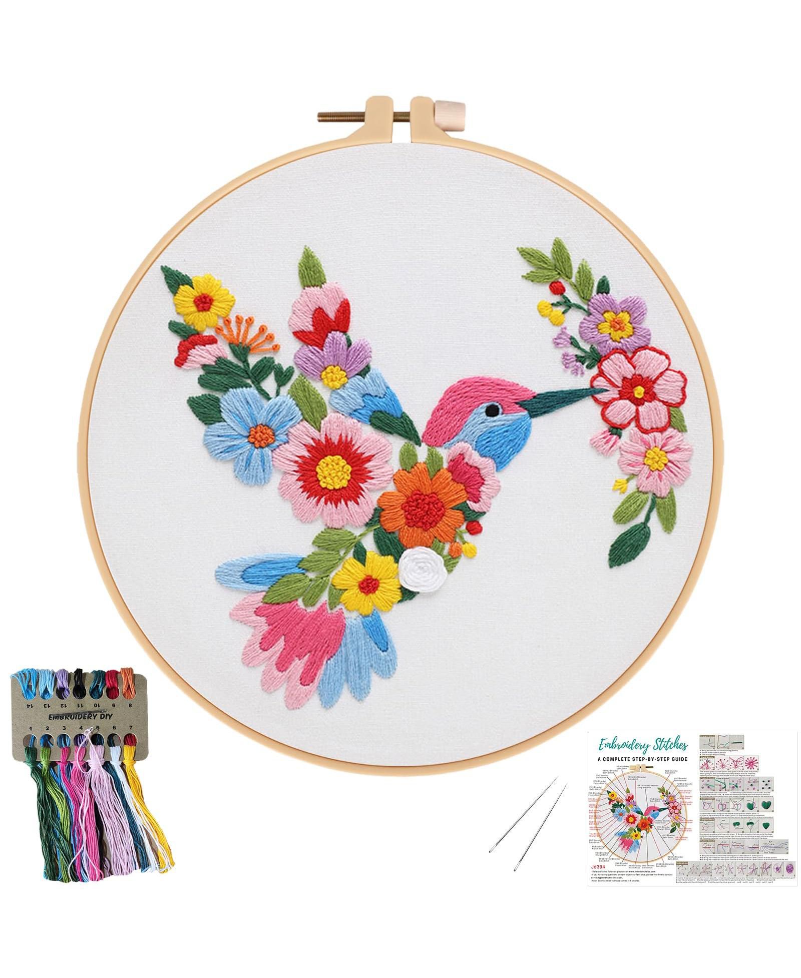 GNUADZ Flower Embroidery Kit Beginner Hoop Guide