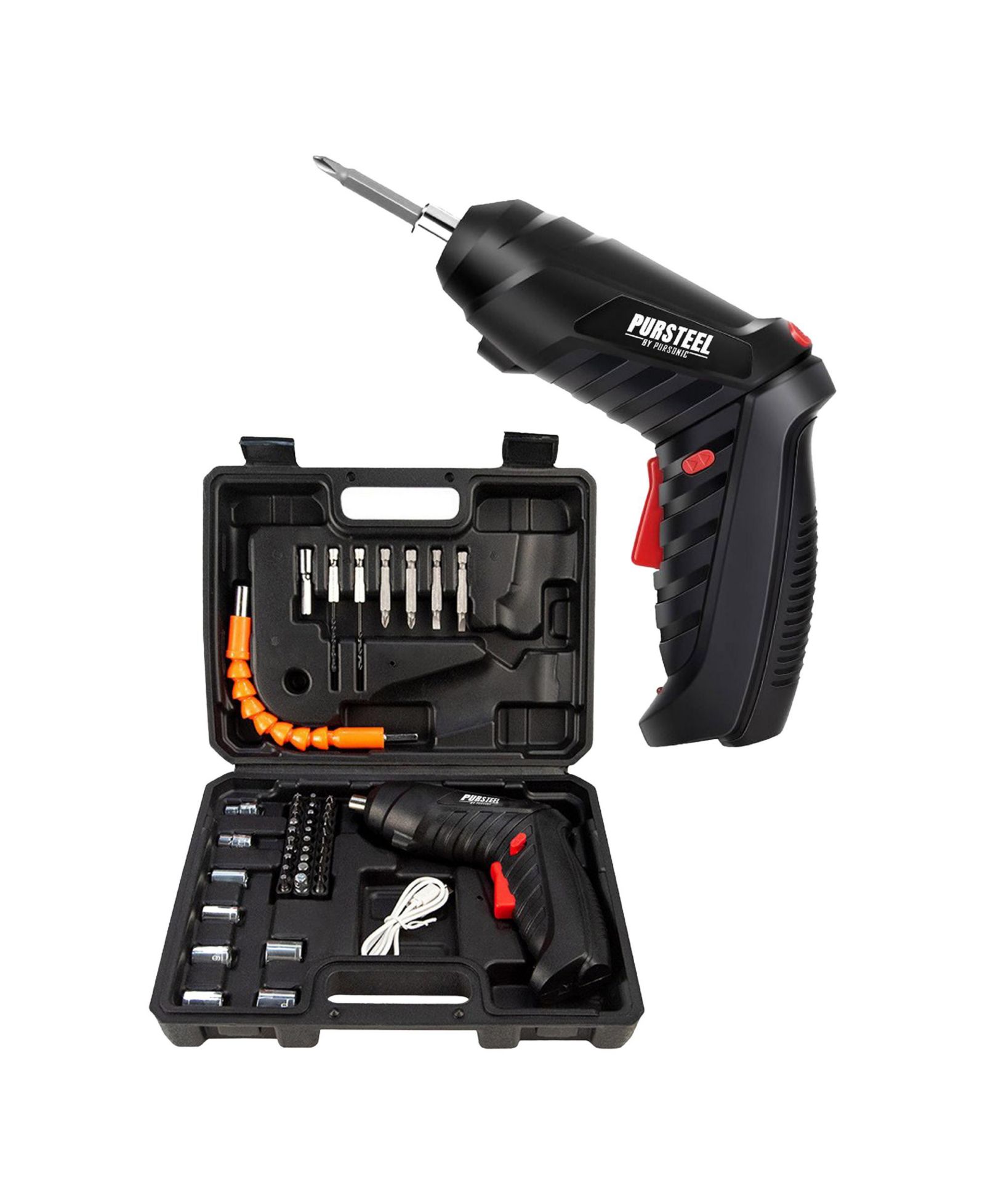 PURSONIC Rechargeable Electric Screwdriver 47 Piece Set - The Ultimate Tool for DIY & Repairs