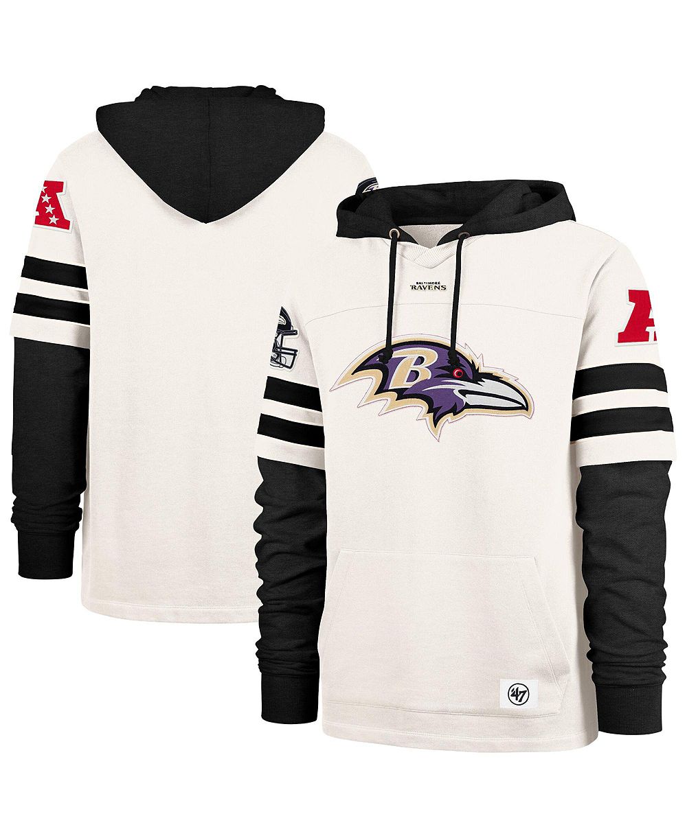 '47 brand мужская толстовка с капюшоном cream baltimore ravens split zone cornerback duo lacer