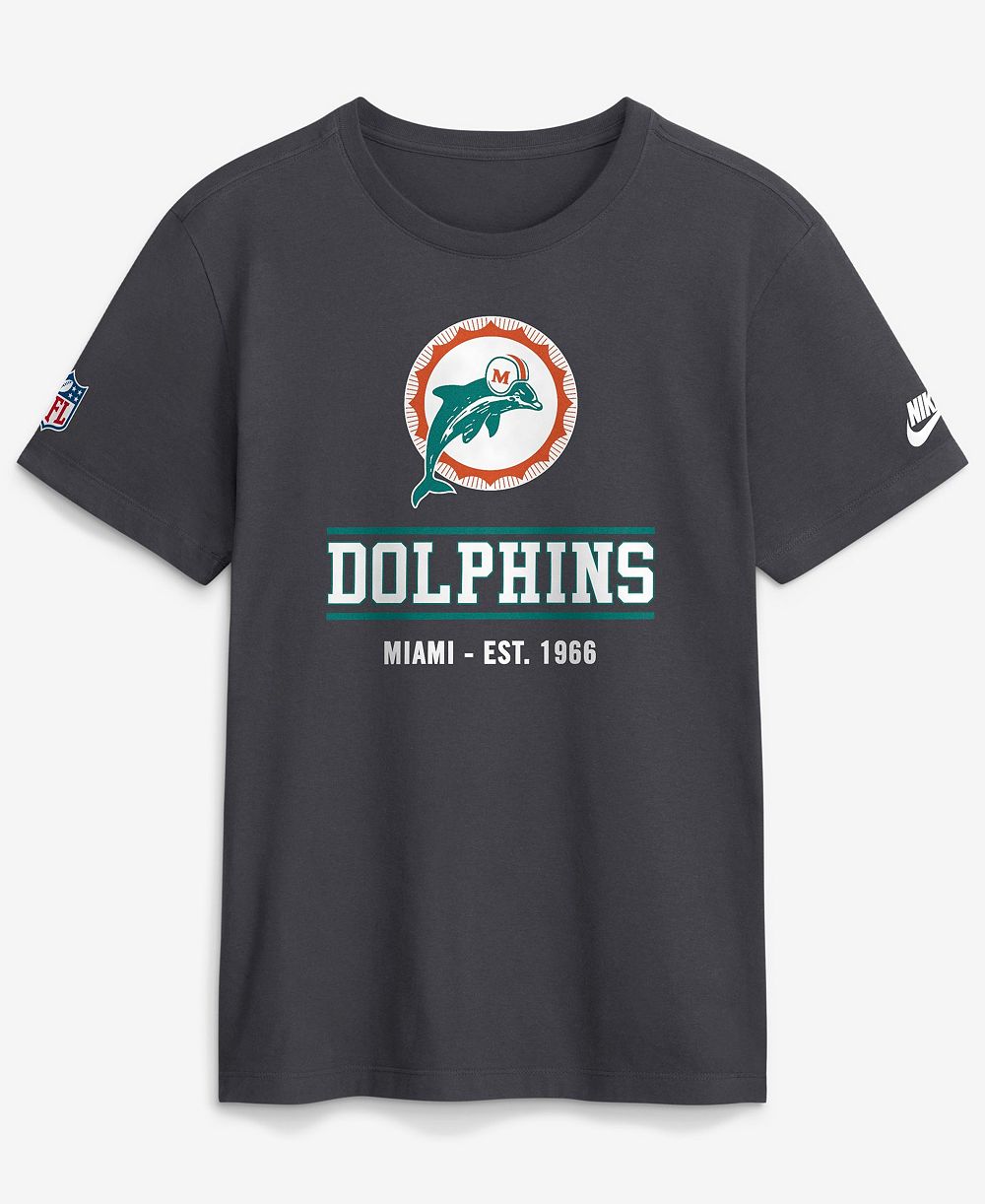 Nike Men's Charcoal Miami Dolphins Sideline Alternate Final Sprint Dri-FIT T-Shirt