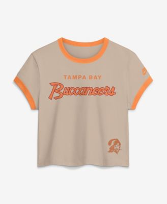 Nike Women's Tampa Bay Buccaneers Rewind Ringer Mod Short-Sleeve Retro Cropped T-Shirt