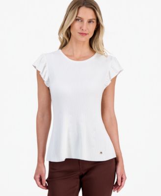 Nautica Женский трикотажный свитер Nautica Flutter-Sleeve Ribbed