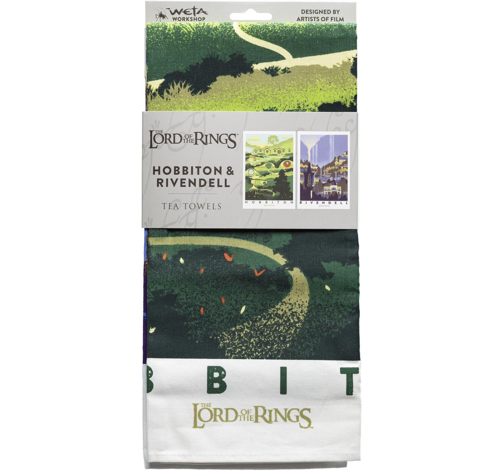 WETA Workshop - The Lord of The Rings Trilogy - Кухонное полотенце Rivendell and Hobbiton, упаковка 2 шт.