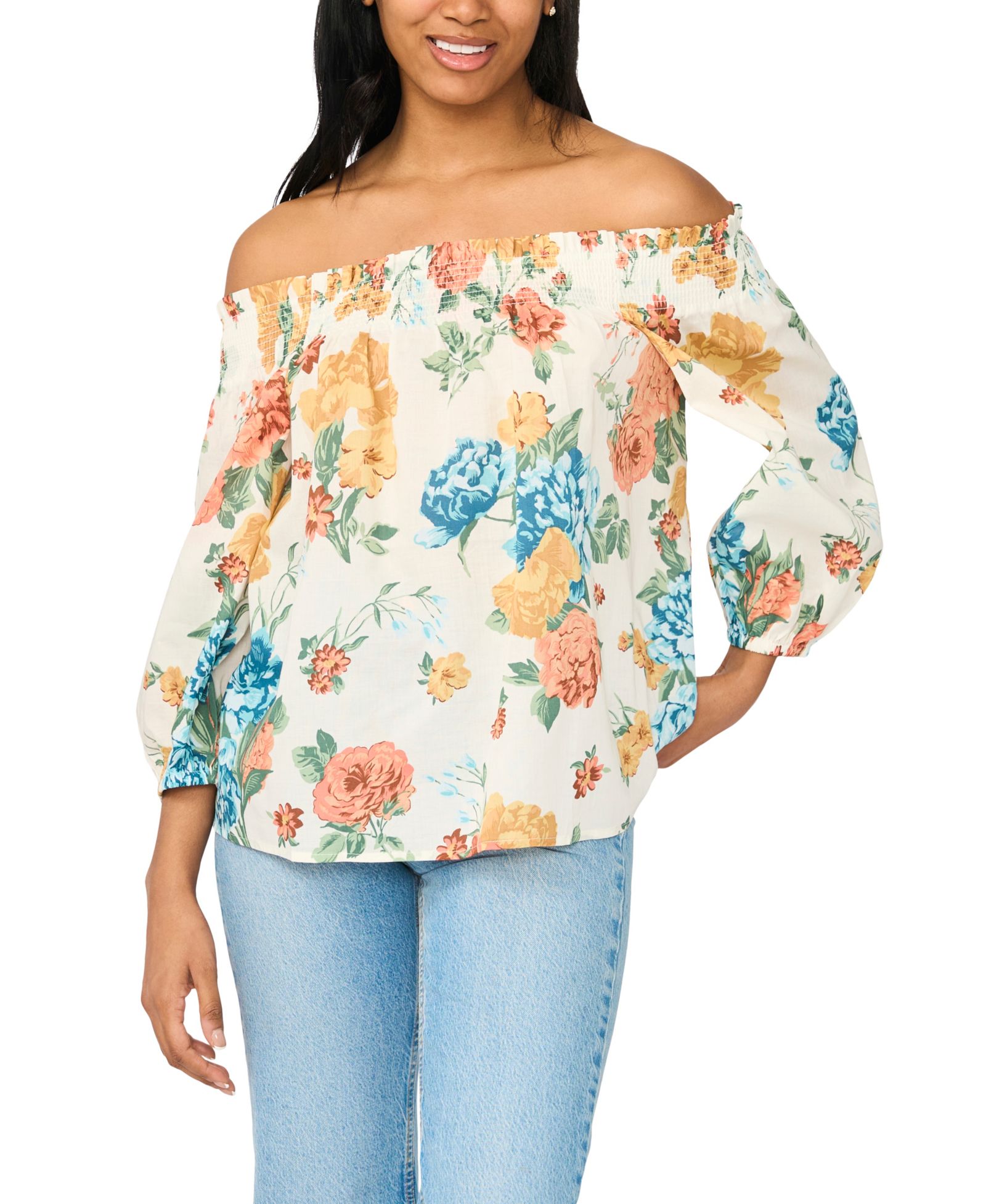CeCe Women's Off-The-Shoulder Printed Top