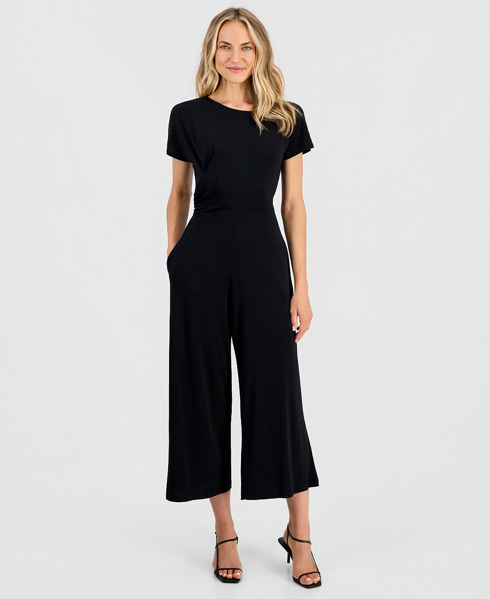 Robbie Bee Women's Tie-Waist Cropped Jumpsuit