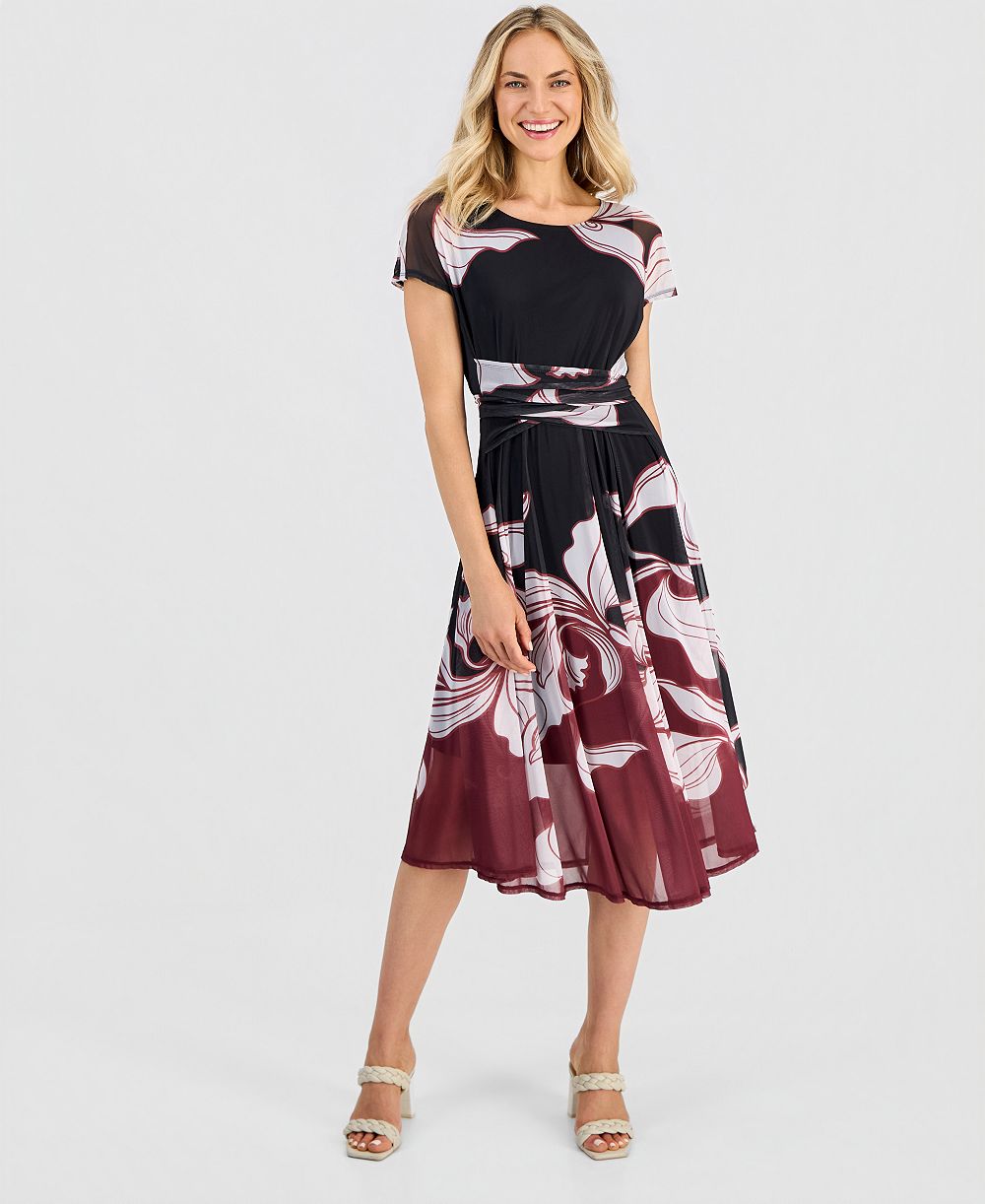 Женское платье Robbie Bee Printed Mesh Midi
