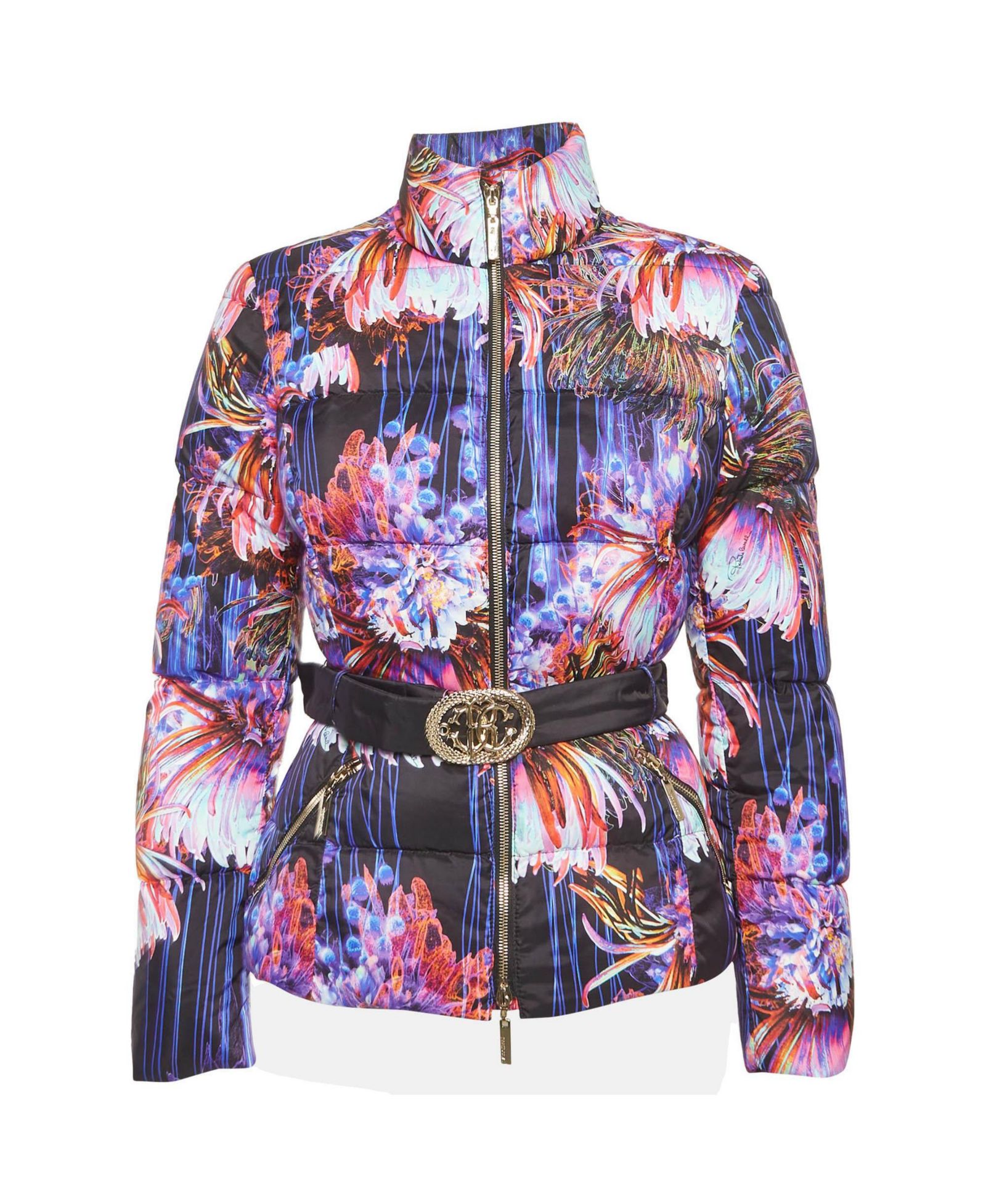 Pre-Owned Roberto Cavalli Women's Printed Nylon Down Puffer Jacket