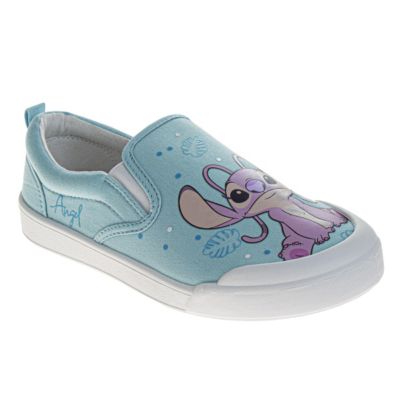 Disney Women's Stitch & Angel Slip On Low Top Canvas Sneakers Women's Casual Wear Comfort Fit Fun Design Everyday Style