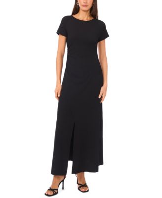 MSK Women's Short-Sleeve Side Ruched Asymmetrical Maxi Dress
