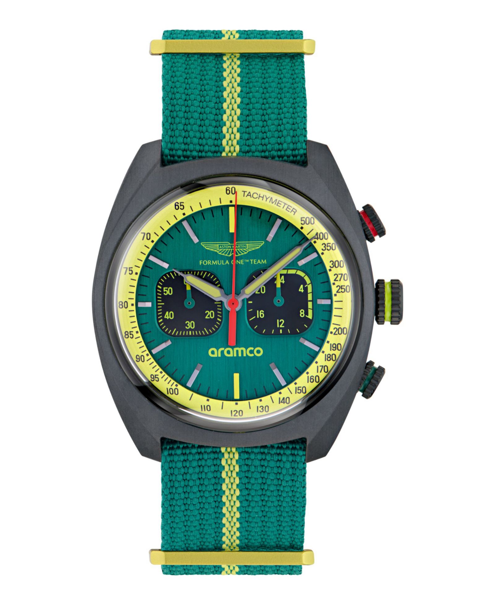 Aston Martin F1 Men's DWF Chronograph Quartz Green Nylon Nato Watch 43mm