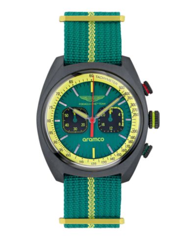 Aston Martin F1 Men's DWF Chronograph Quartz Green Nylon Nato Watch 43mm