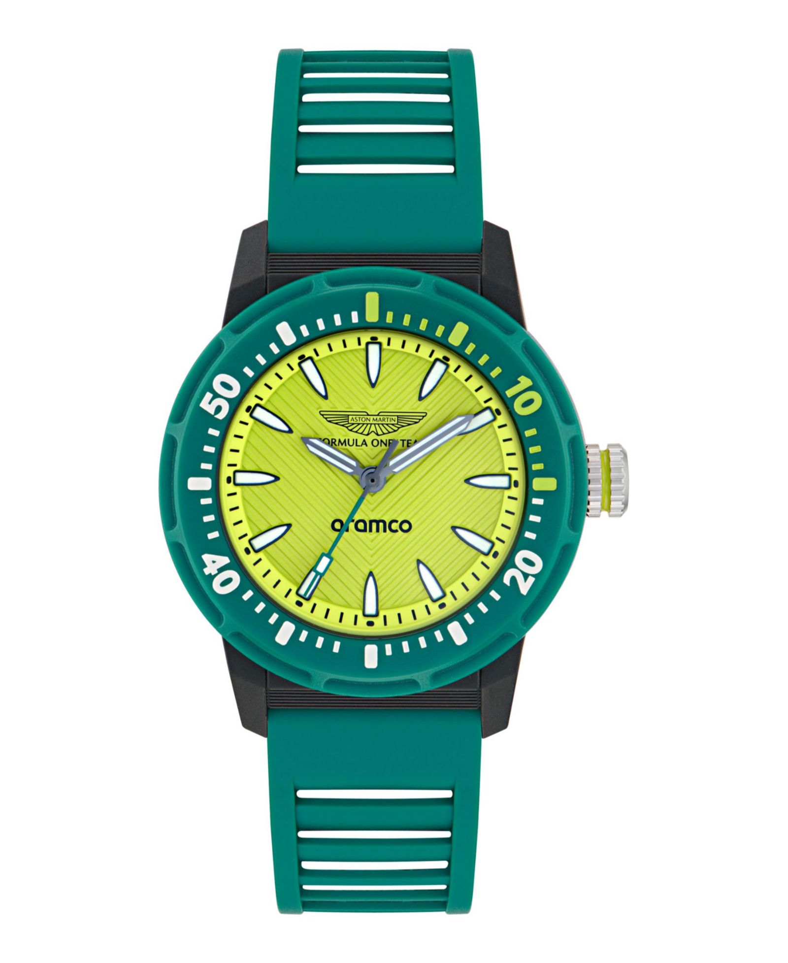 Aston Martin F1 Men's PDK 3 Hand Quartz Green Silicone Watch 40mm
