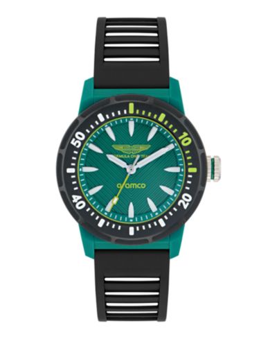 Aston Martin F1 Men's PDK 3 Hand Quartz Black Silicone Watch 40mm