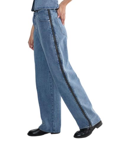 Женские джинсы Nasty Gal Zip Seam Detail Straight Leg Denim