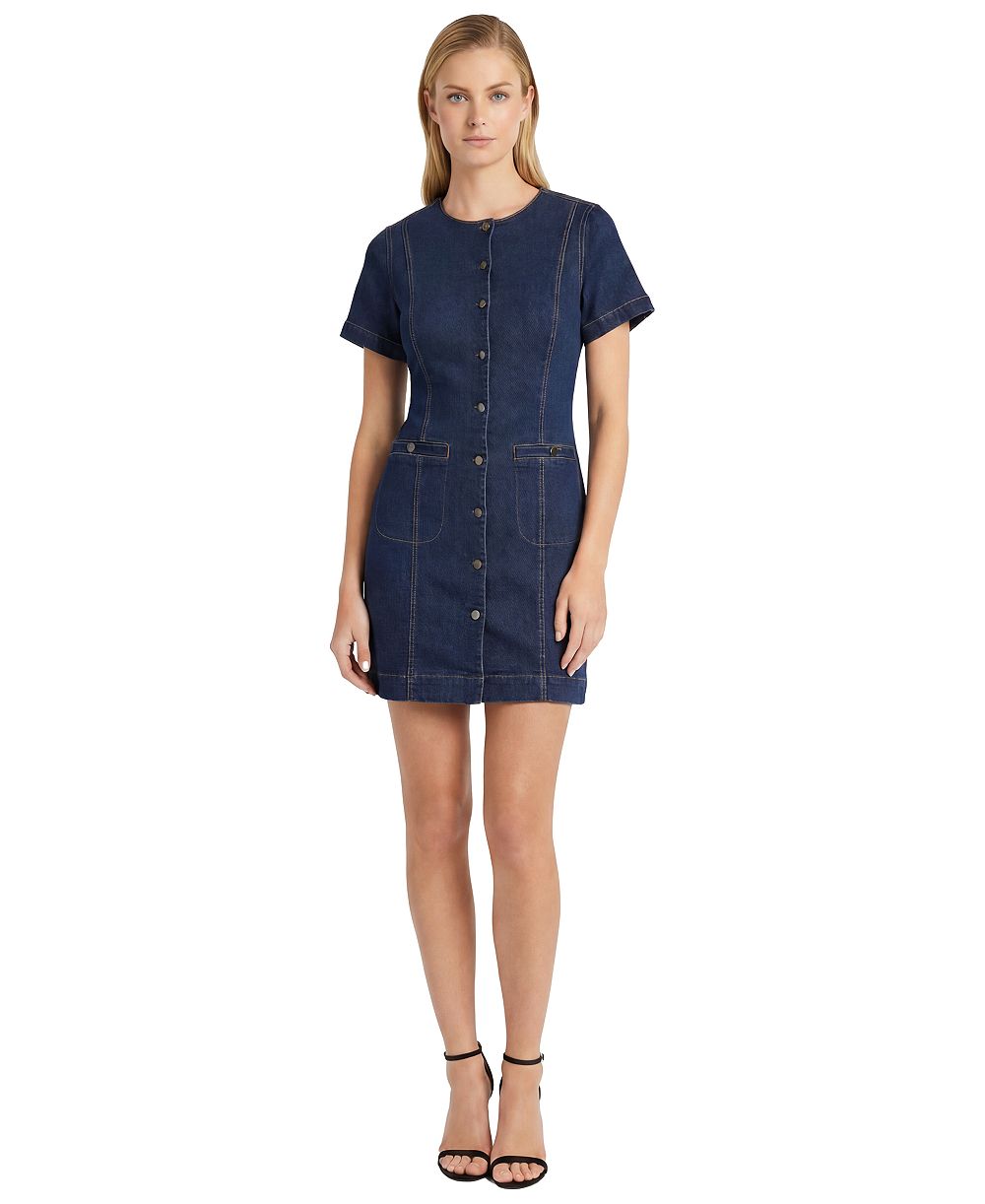 Женское платье Maggy London Denim Mini с пуговицами