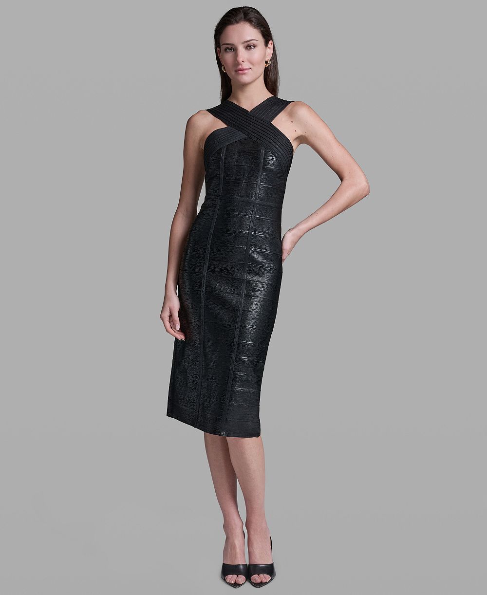 Женское платье BCBG Black Bandage Midi