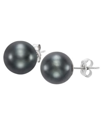 Серьги-гвоздики с таитянской жемчужизной Saltwater (9-10mm) из белого золота 14k