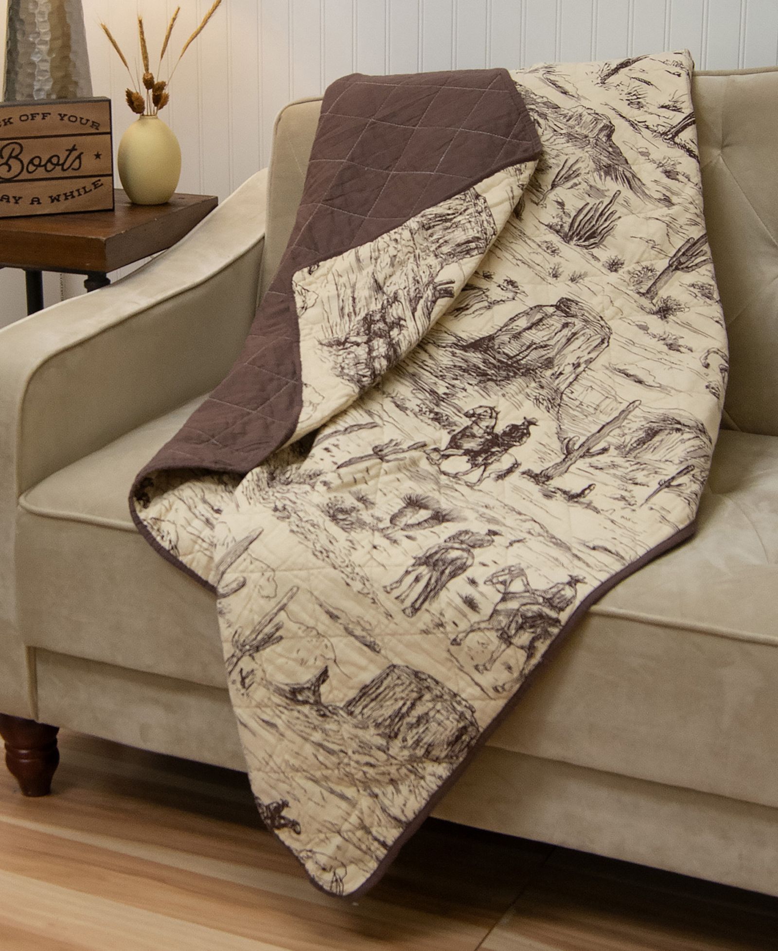 Donna Sharp Cowboy Cotton Reversible Throw, 50" x 60"