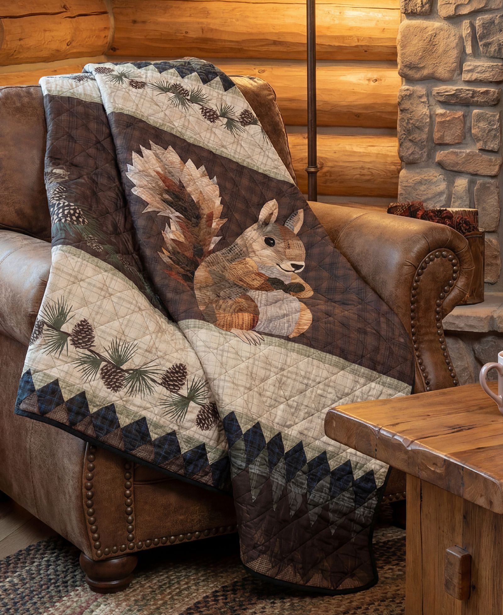 Donna Sharp Pine Circle Reversible Throw, 50" x 60"