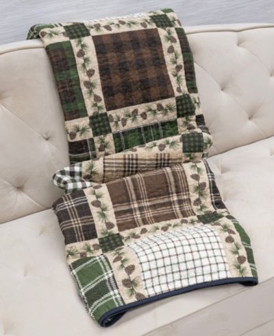 Donna Sharp Pine Patch Cotton Reversible Throw, 50" x 60"
