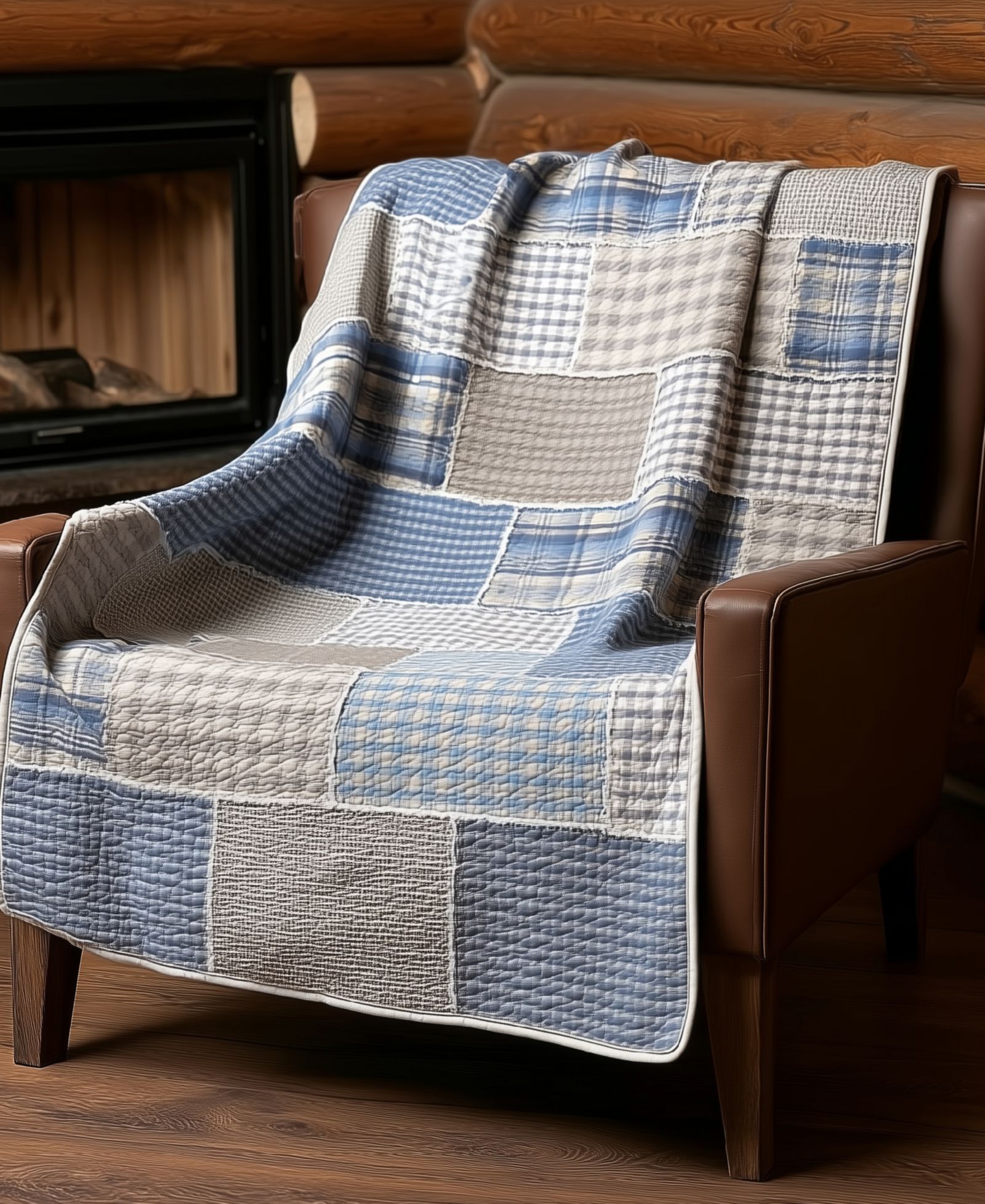 Donna Sharp Slate Cobblestone Cotton Reversible Throw, 50" x 60"