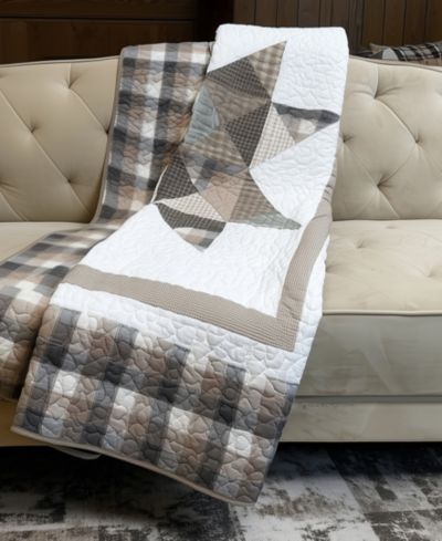 Donna Sharp Smoky Star Cotton Reversible Throw, 50" x 60"