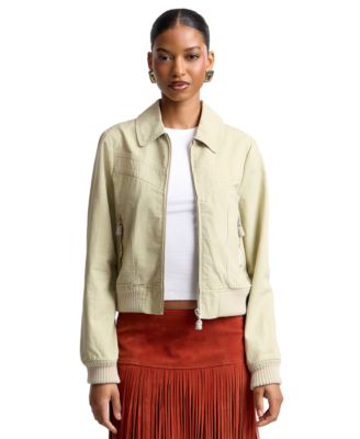 Avec Les Filles Women's Zip-Front Bomber Jacket