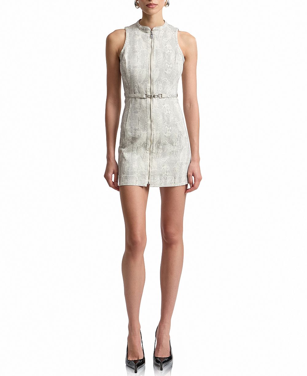 Женское джинсовое платье Avec Les Filles Zip-Front Snake Print