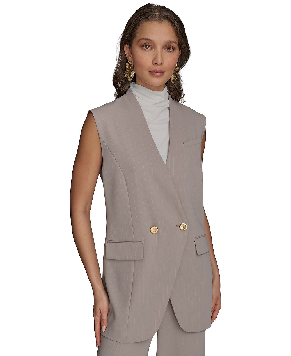Жилет Donna Karan New York Petite V-образный с одной пуговицей