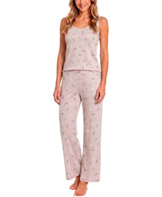 Sincerely Jules Women's Sleeveless Scoop-Neck Pointelle Tank and Pants, 2-Piece Set