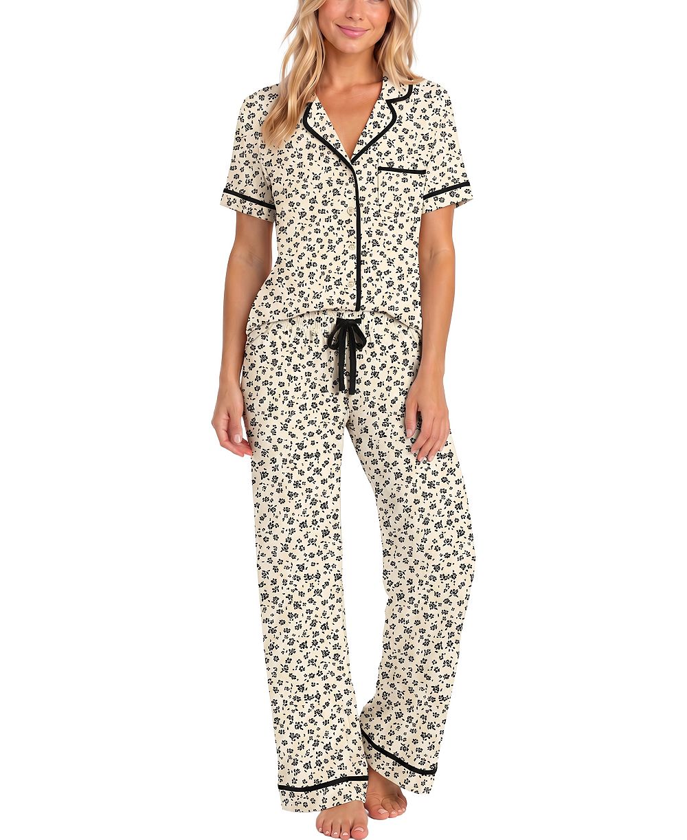 Sincerely Jules Women's Modal-Spandex Short-Sleeve Pajama Set