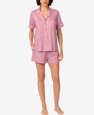 DKNY женский комплект из топа с коротким рукавом и воротником-стойкой и шорт