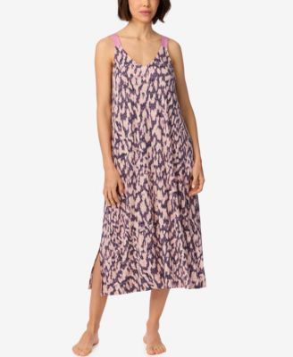 DKNY Women's V-Neck Sleeveless Animal-Print Chemise