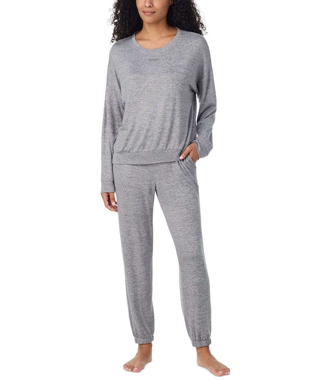 DKNY Women's Long Sleeve Jogger Top and Jogger Pants, 2-Piece Set