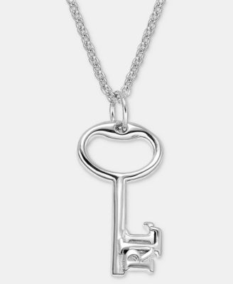 Lauren Ralph Lauren Logo Key Pendant Necklace, 18" + 3" extender