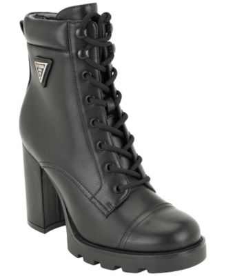 GUESS Women's Nellsy Lace-Up Block Heel Hiker Booties